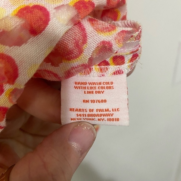 Hearts of Palm women's button down cinch bottom semi sheer flap pocket top EUC - Picture 5 of 6